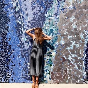 Black and white stripped jumpsuit